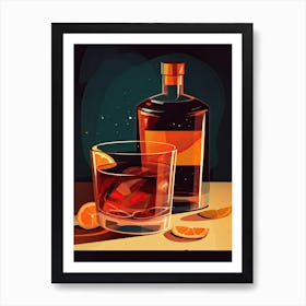 Sazerac Cocktail Illustration 2 Art Print