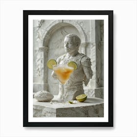 Cocktail And A Statue Art Print