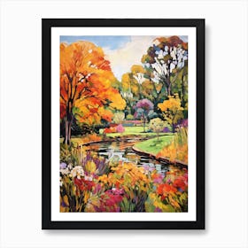 Autumn Gardens Painting Royal Botanic Gardens Melbourne 6 Art Print