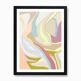 Modern Abstract Beige Blue Art Print