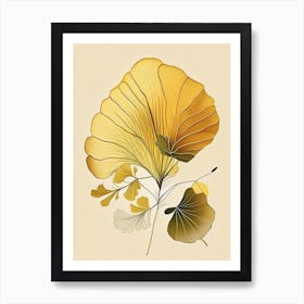 Ginkgo Spices And Herbs Retro Drawing 2 Art Print