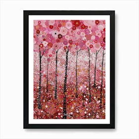 Pink Trees 1 Art Print