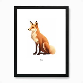 Fox Kids Animal Poster Art Print