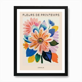 Spring Floral French Poster  Dahlia 1 Art Print