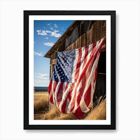 American Flag Evoking Sentiments Of Patriotism And Liberty Displayed Majestically Against A Weather (5) Art Print