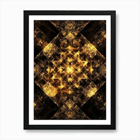 Golden Fractal Art Print