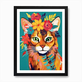 Somali Cat With A Flower Crown Painting Matisse Style 2 Art Print