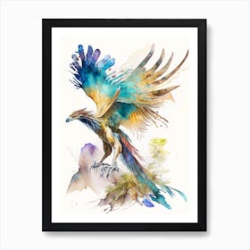 Archaeopteryx 1 Watercolour Dinosaur Art Print