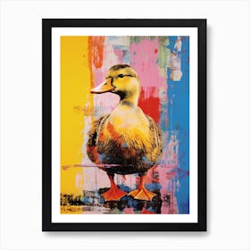 Duck Pop Art Risograph Inspired 4 Art Print
