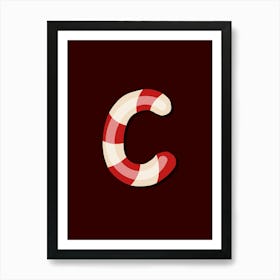 Candy Cane Christmas Letters Living Room Holiday Display 03 Art Print