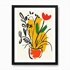 Flower Arrangement In A Vase Art Print