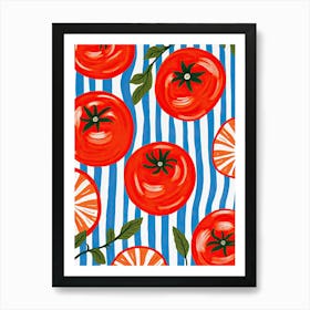 Tomatoes Summer Illustration 5 Art Print