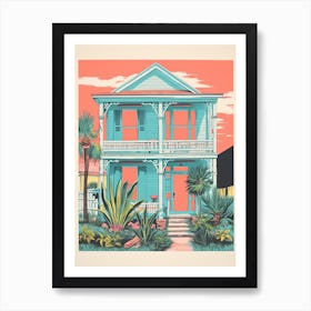 A House In New Orleans, Abstract Risograph Style 3 Art Print