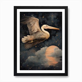 Pelican 2 Gold Detail Painting Art Print