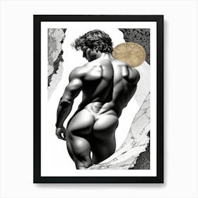 Back Of A Nude Gay Man Art Print