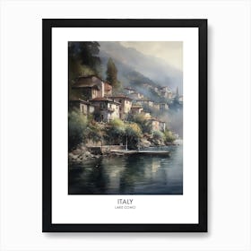 Lake Como, Italy 2 Watercolor Travel Poster Art Print