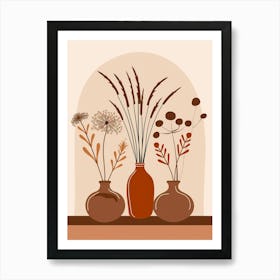 Three Vases With Flowers 4 Art Print