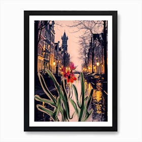 Amsterdam, Flower Collage 6 Art Print