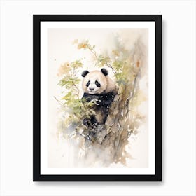 Panda Art Painting Watercolour 4 Art Print