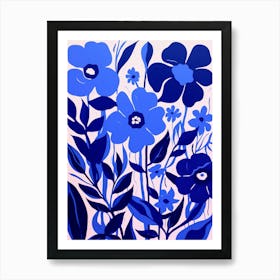 Blue Flower Illustration Periwinkle 2 Art Print