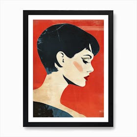 Woman With Short Hair Art Print