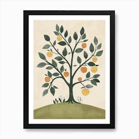 Apple Tree Minimal Japandi Illustration 1 Art Print