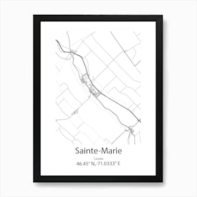 Sainte Marie,Canada Minimalist Map Art Print