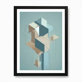 Abstract Cubes Art Print