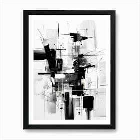 Curiosity Abstract Black And White 3 Art Print