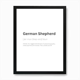 German Shepherd Definition Meaning Art Print