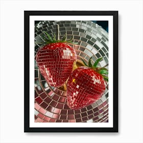 Disco Strawberries Art Print