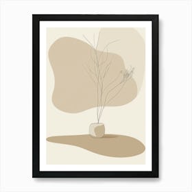 Vase With A Plant Art Print