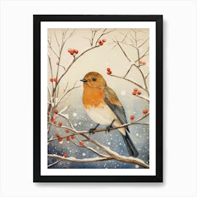 Bird Illustration Bluebird 2 Art Print