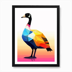 Colourful Geometric Bird Canada Goose 2 Art Print