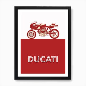 Motorbike Ducati Cafe Racer Superbike Art Print