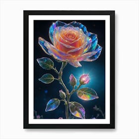 Rainbow Rose Art Print