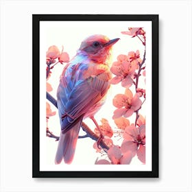 Bird In Cherry Blossoms Art Print