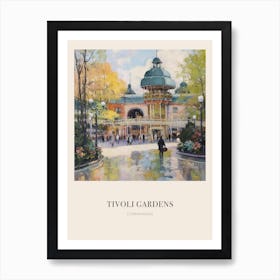 Tivoli Gardens Copenhagen Denmark Vintage Cezanne Inspired Poster Art Print