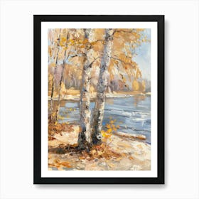 Birch Trees By The River 2 Art Print