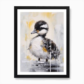 White Paint Drip Duckling 2 Art Print