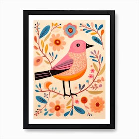 Pink Scandi Dipper 2 Art Print