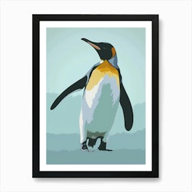 King Penguin Phillip Island Minimalist Illustration 4 Art Print