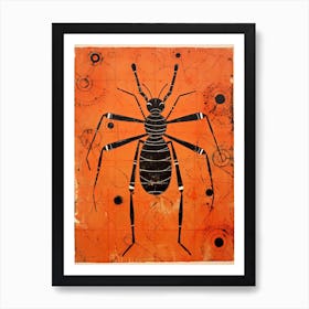 Ant, Woodblock Animal  Drawing 4 Art Print