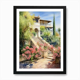 Generalife Gardens Spain Watercolour 1 Art Print