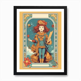 Tarot Card Girl 2 Art Print
