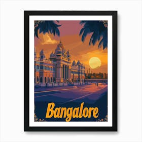 Aihrgdesign A Mid Century Modern Travel Poster For Bangalore 4 Art Print