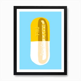 Happy Pill Blue 1 Art Print