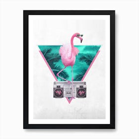 Miami Flamingo A3 Art Print