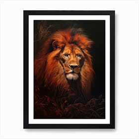 Lion Art Painting Tonalism Style 3 Art Print