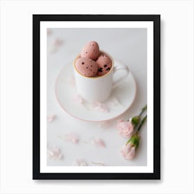 Easter Eggs In A Cup Art Print